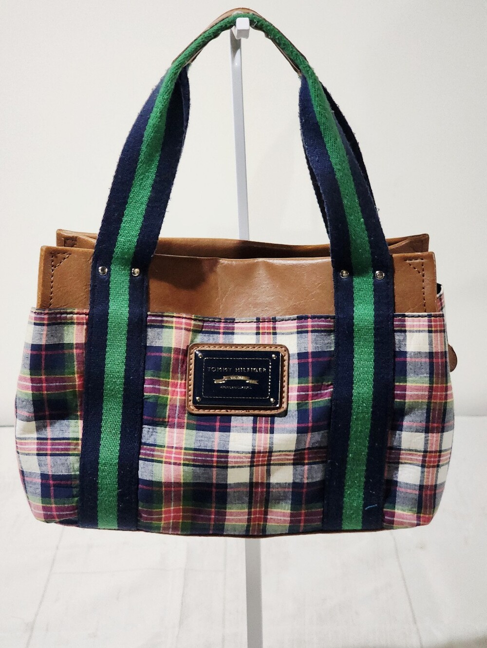 Y2K Tommy Hilfiger Madras Plaid Top Handle Bag